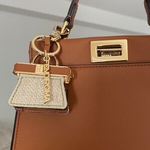 FENDI Peekaboo Raffia Key Charm
